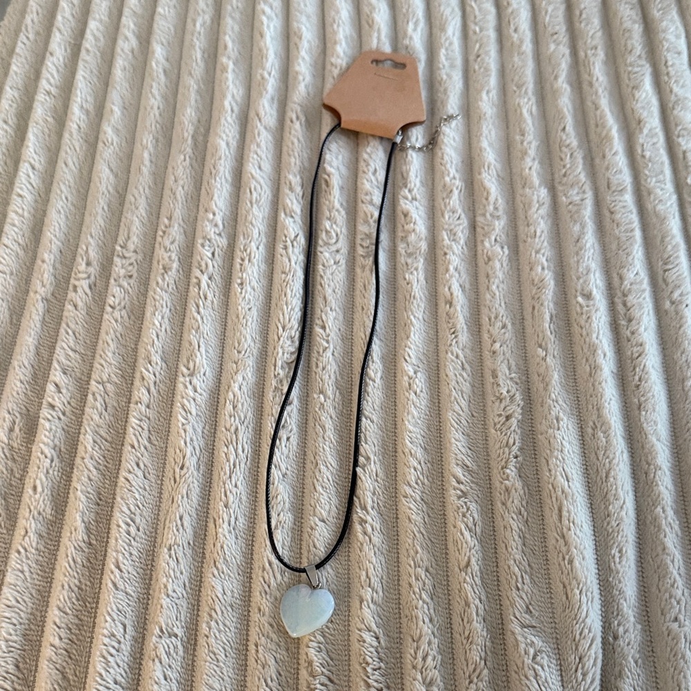 Black Necklace with Heart Pendant
